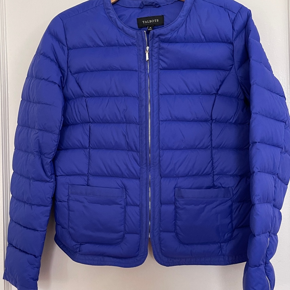 Talbots Royal Blue Lightweight Quilted Puffer Jacket